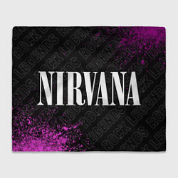 Плед флисовый Nirvana rock legends: надпись и символ, цвет: 3D-велсофт