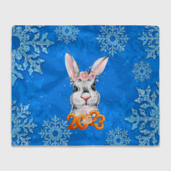 Плед флисовый Символ 2023 года - кролик, цвет: 3D-велсофт