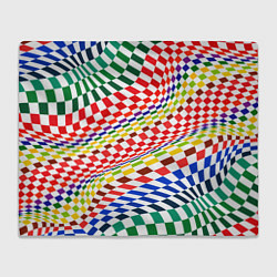 Плед флисовый Разноцветная оптическая иллюзия, цвет: 3D-велсофт