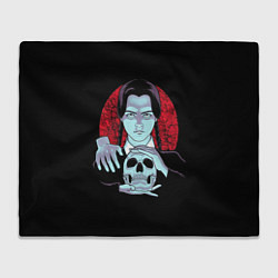 Плед флисовый Wednesday Skull, цвет: 3D-велсофт