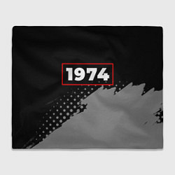 Плед флисовый 1974 - в красной рамке на темном, цвет: 3D-велсофт