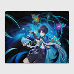 Плед флисовый Странник: Genshin impact, цвет: 3D-велсофт