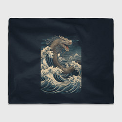 Плед флисовый Морской дракон в японском стиле, цвет: 3D-велсофт