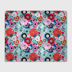 Плед флисовый Abstract flowers, цвет: 3D-велсофт