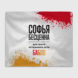 Плед флисовый Софья бесценна, а для всего остального есть бабло, цвет: 3D-велсофт