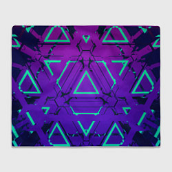 Плед флисовый Cyber armor - neon, цвет: 3D-велсофт