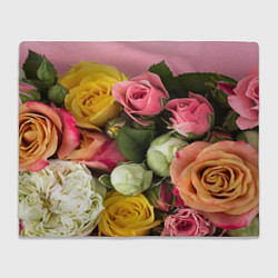 Плед флисовый Букет красивых роз, цвет: 3D-велсофт