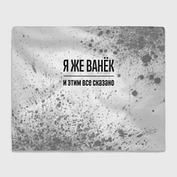 Плед флисовый Я же Ванёк и этим всё сказано: на светлом, цвет: 3D-велсофт