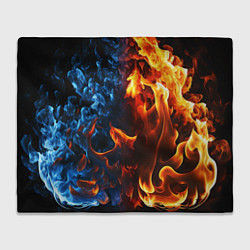 Плед флисовый Битва огней - два пламени, цвет: 3D-велсофт