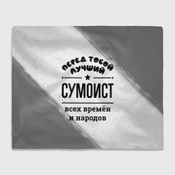 Плед флисовый Лучший сумоист - всех времён и народов, цвет: 3D-велсофт