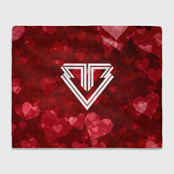 Плед флисовый Big bang red hearts, цвет: 3D-велсофт