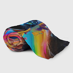 Плед флисовый Кот в космическом скафандре - нейросеть, цвет: 3D-велсофт — фото 2