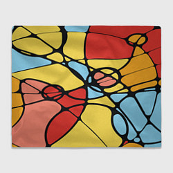 Плед флисовый Яркий абстрактный узор из цветных овалов и плавных, цвет: 3D-велсофт