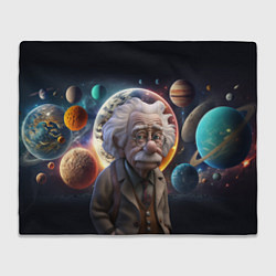 Плед флисовый Альберт Эйнштейн и его теория, цвет: 3D-велсофт
