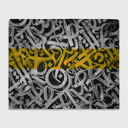 Плед флисовый Yellow Callicraphic, цвет: 3D-велсофт