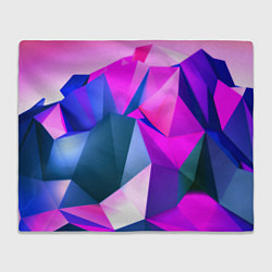 Плед флисовый Neon blue polygons, цвет: 3D-велсофт