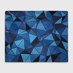 Плед флисовый Синие треугольники, абстракт, цвет: 3D-велсофт