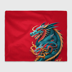 Плед флисовый Japanese dragon - irezumi, цвет: 3D-велсофт