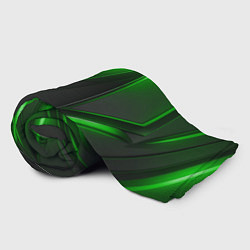 Плед флисовый Черные пластины с зеленым свечением, цвет: 3D-велсофт — фото 2