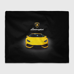 Плед флисовый Итальянский спорткар Lamborghini Aventador, цвет: 3D-велсофт