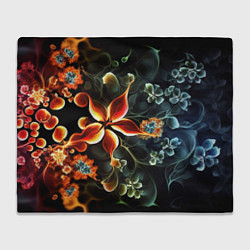 Плед флисовый Абстрактные цветы, цвет: 3D-велсофт