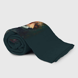 Плед флисовый Лис в цветочной рубашке, цвет: 3D-велсофт — фото 2