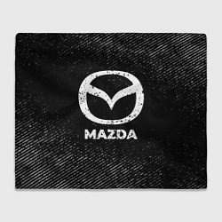 Плед флисовый Mazda с потертостями на темном фоне, цвет: 3D-велсофт