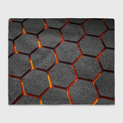 Плед флисовый Металлические плиты и лава, цвет: 3D-велсофт