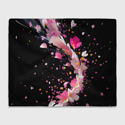 Плед флисовый Вихрь розовых лепестков, цвет: 3D-велсофт