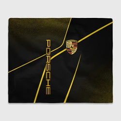Плед флисовый Porsche - Gold line, цвет: 3D-велсофт