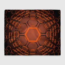 Плед флисовый Оранжевая техноброня, цвет: 3D-велсофт