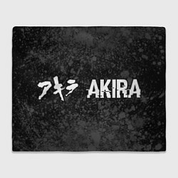 Плед флисовый Akira glitch на темном фоне: надпись и символ, цвет: 3D-велсофт