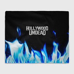 Плед флисовый Hollywood Undead blue fire, цвет: 3D-велсофт