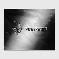 Плед флисовый Powerwolf glitch на светлом фоне: надпись и символ, цвет: 3D-велсофт