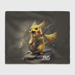 Плед флисовый Pikachu rock, цвет: 3D-велсофт