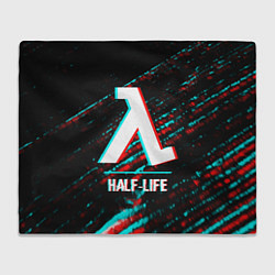 Плед флисовый Half-Life в стиле glitch и баги графики на темном, цвет: 3D-велсофт