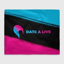 Плед флисовый Date A Live - neon gradient: надпись и символ, цвет: 3D-велсофт