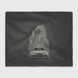 Плед флисовый Godzilla car, цвет: 3D-велсофт