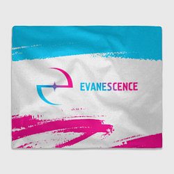 Плед флисовый Evanescence neon gradient style: надпись и символ, цвет: 3D-велсофт