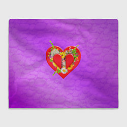 Плед флисовый Цветы от сердца, цвет: 3D-велсофт