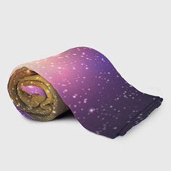 Плед флисовый Желто фиолетовое свечение и звезды, цвет: 3D-велсофт — фото 2