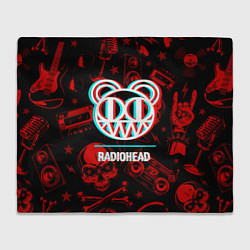 Плед флисовый Radiohead rock glitch, цвет: 3D-велсофт