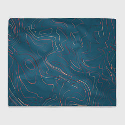 Плед флисовый Бирюзовый линии абстракция, цвет: 3D-велсофт