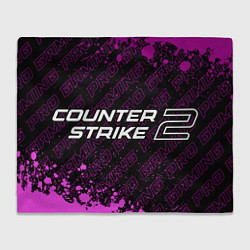 Плед флисовый Counter-Strike 2 pro gaming: надпись и символ, цвет: 3D-велсофт