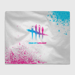 Плед флисовый Dead by Daylight neon gradient style, цвет: 3D-велсофт