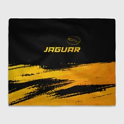 Плед флисовый Jaguar - gold gradient: символ сверху, цвет: 3D-велсофт