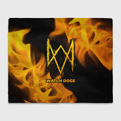 Плед флисовый Watch Dogs - gold gradient, цвет: 3D-велсофт