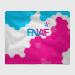 Плед флисовый FNAF neon gradient style: символ сверху, цвет: 3D-велсофт