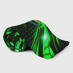 Плед флисовый Cyberpunk 2077 phantom liberty neon green, цвет: 3D-велсофт — фото 2