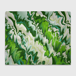 Плед флисовый Зеленые штрихи, цвет: 3D-велсофт